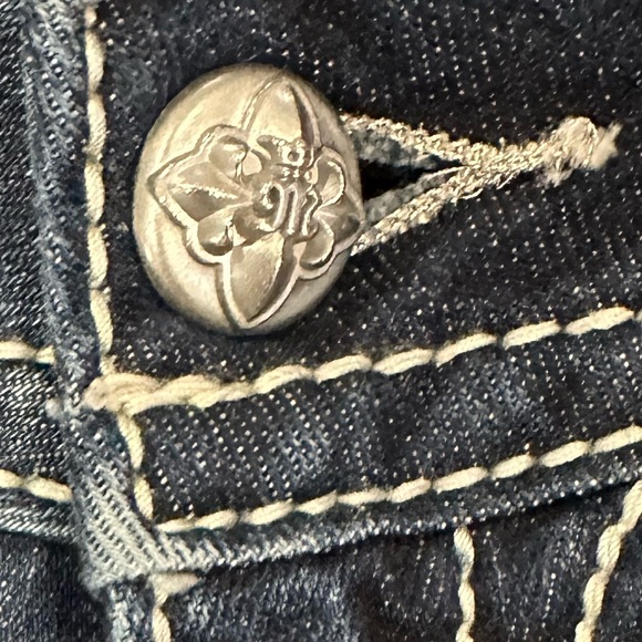 Women’s MISS ME Denim Bling Rhinestones Mid-Rise Bootcut Jeans, Size 26. - Picture 7 of 15